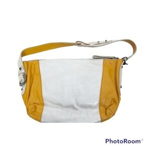 Latico White and Yellow Shoulder Bag